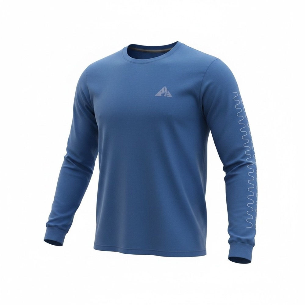 Patagonia‎ Mens Long-Sleeved Driftways Organic T-Shirt Clement Blue 37822 Small